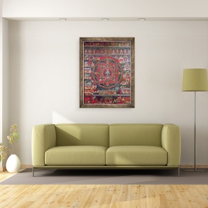 Tablou inramat - Scoala nepaleza - Mandala de Amoghapasa, 60 x 80 cm - Img 2