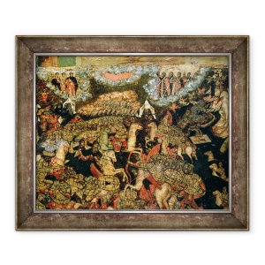 Tablou inramat - Scoala Rusa - Lupta intre trupele rusesti si tatare in 1380, 50 x 60 cm