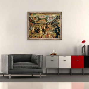 Tablou inramat - Scoala Rusa - Lupta intre trupele rusesti si tatare in 1380, 50 x 60 cm - Img 2