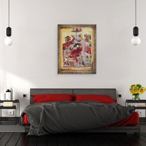 Tablou inramat - Scoala Rusa - Nasterea Domnului, icoana rusa, 70 x 90 cm - Img 3