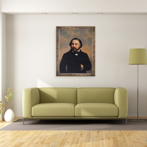Tablou inramat - Scoala Rusa - Portretul lui Mikhail Ivanovich Glinka 1804-57, 60 x 80 cm - Img 2