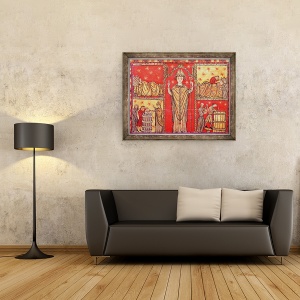 Tablou inramat - Scoala spaniola - Sfantul Nicolae din Bari, 60 x 80 cm - Img 2