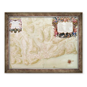Tablou inramat - Sebastien Le Prestre de Vauban - Dna 988 volumul 3 fol.33 Harta orasului si citadela Bellisle, de la Atlas Louis al XIV-lea, 70 x 90 cm