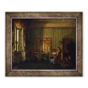 Tablou inramat - Silvestr Fedosievich Shchedrin - Interior in casa Printului Alexander Golitsyn din Roma, 50 x 60 cm