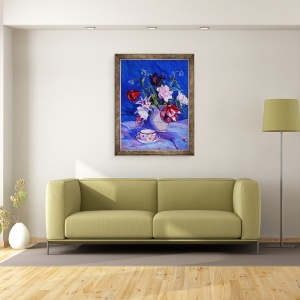 Tablou inramat - Sue Wales - Lalele din gradina mea, 1995, 70 x 90 cm - Img 2
