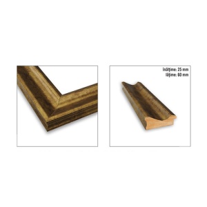 Tablou decorativ umbrelele renoir în ramă aurie 60 x 90 cm