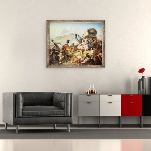 Tablou inramat - Thomas Baines - Batalia de la Blauwkrantz, 50 x 60 cm - Img 2