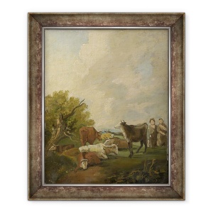 Tablou inramat - Thomas Gainsborough - Cifre si bovine intr-un peisaj, 50 x 60 cm
