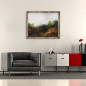 Tablou inramat - Thomas Gainsborough - O vale de munte cu figuri rustice, 50 x 60 cm - Img 2