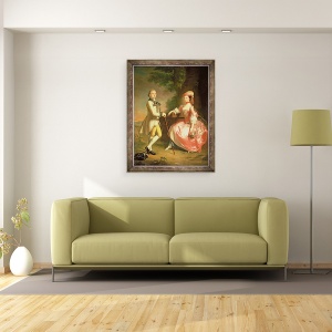 Tablou inramat - Thomas Hudson - Sir John Pole, al 5-lea baronet, si sotia sa, Elizabeth, 60 x 80 cm - Img 2