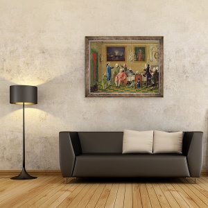 Tablou inramat - Thomas Patch - Domnilor britanici la casa lui Sir Horace Mann din Florenta, 60 x 80 cm - Img 2