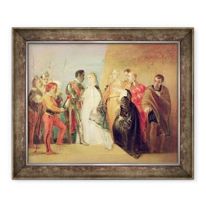 Tablou inramat - Thomas Stothard - intoarcerea lui Othello, Actul II, Scena ii din Othello, 50 x 60 cm