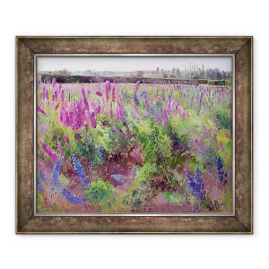 Tablou inramat - Timothy Easton - Campul Delphinium, 50 x 60 cm