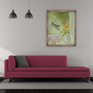 Tablou inramat - Timothy Easton - Primele flori si scoici, 50 x 60 cm - Img 2