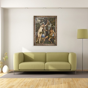 Tablou inramat - Titian - Adam si Eva, 70 x 90 cm - Img 2