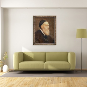 Tablou inramat - Titian - Autoportret detaliu al capului, 70 x 90 cm - Img 2