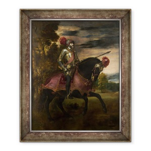 Tablou inramat - Titian - imparatul Carol al V-lea 1500-58 calare in Muhlberg, 50 x 60 cm
