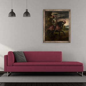 Tablou inramat - Titian - imparatul Carol al V-lea 1500-58 calare in Muhlberg, 50 x 60 cm - Img 2