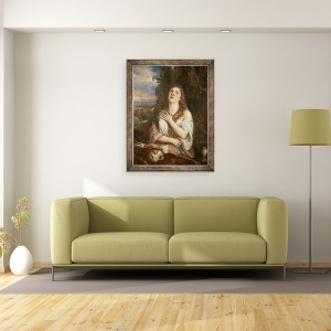 Tablou inramat - Titian - Maria Magdalena in Penitenta, 70 x 90 cm - Img 2