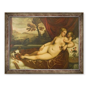 Tablou inramat - Titian - Venus si Cupidon, 70 x 90 cm