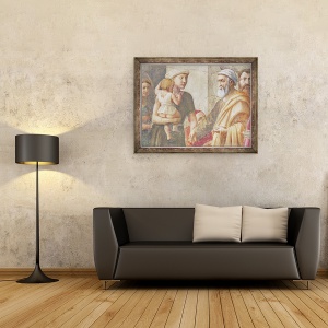 Tablou inramat - Tommaso Masaccio - Detaliu al Sfantului Petru si al femeii si copilului, de la Sf. Petru si Sfantul Pavel Distribuind pomana, 60 x 80 cm - Img 2