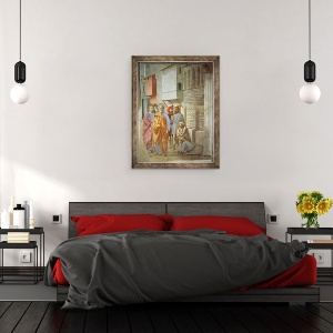Tablou inramat - Tommaso Masaccio - Sfantul Petru vindecare cu umbra lui, 70 x 90 cm - Img 3