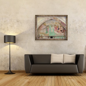 Tablou inramat - Tommaso Masolino da Panicale - Botezul lui Hristos, 60 x 80 cm - Img 2