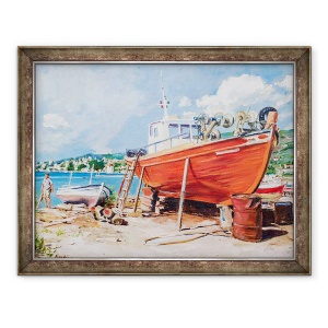 Tablou inramat - Tony Fandino - Barca in Skiathos I, 60 x 80 cm