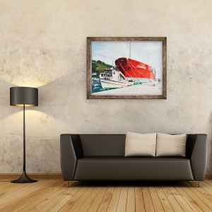 Tablou inramat - Tony Fandino - Barci la Skiathos III, 70 x 90 cm - Img 2