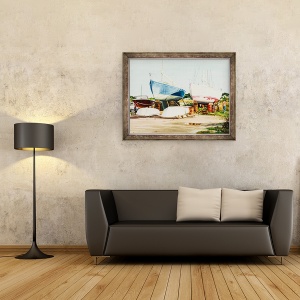 Tablou inramat - Tony Fandino - Barci la Skiathos V, 70 x 90 cm - Img 2
