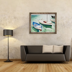Tablou inramat - Tony Fandino - Barci la Skiathos VI, 60 x 80 cm - Img 2