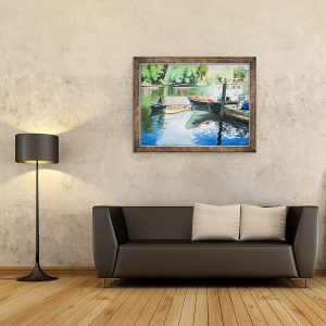 Tablou inramat - Tony Fandino - Barci pe Tamisa II, 60 x 80 cm - Img 2