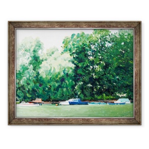 Tablou inramat - Tony Fandino - Barci pe Tamisa V, 60 x 80 cm