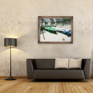 Tablou inramat - Tony Fandino - Barci pe Tamisa XII, 70 x 90 cm - Img 2