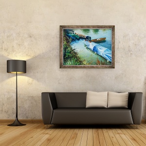 Tablou inramat - Tony Fandino - Barci pe Tamisa XIII, 60 x 80 cm - Img 2