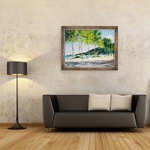 Tablou inramat - Tony Fandino - Copaci pe malul marii in Thassos, 70 x 90 cm - Img 2