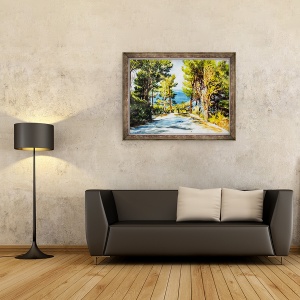 Tablou inramat - Tony Fandino - Drumul care duce la mare, Skiathos, 70 x 90 cm - Img 2