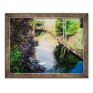 Tablou inramat - Tony Fandino - Lebede in Parcul Regents, 60 x 80 cm