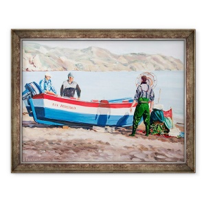 Tablou inramat - Tony Fandino - Pescarii la Nerja, 60 x 80 cm