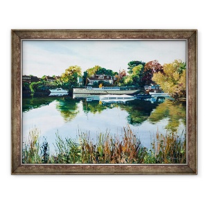 Tablou inramat - Tony Fandino - Yacht pe raul Tamisa, 60 x 80 cm