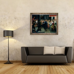 Tablou inramat - Toussaint Dubreuil - Dice Oferind un banchet lui Francus, in prezenta Hyante si Climene, 60 x 80 cm - Img 2