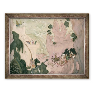 Tablou inramat - Valentin Aleksandrovich Serov - Designul cortinei pentru baletul Sheherezade al lui Nikolai Rimski-Korsakov, 60 x 80 cm