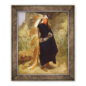 Tablou inramat - Valentine Walter Lewis Bromley - Portretul unui sef indian, 50 x 60 cm