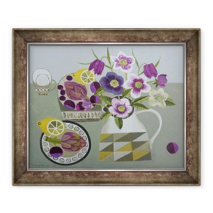 Tablou inramat - Vanessa Bowman - Hellebores si anghinare, 50 x 60 cm