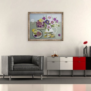 Tablou inramat - Vanessa Bowman - Hellebores si anghinare, 50 x 60 cm - Img 2