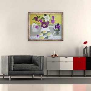 Tablou inramat - Vanessa Bowman - Hellebores si Fritilliaries, 50 x 60 cm - Img 2