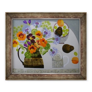 Tablou inramat - Vanessa Bowman - Nasturtiums si coacaze, 50 x 60 cm