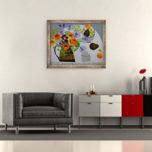 Tablou inramat - Vanessa Bowman - Nasturtiums si coacaze, 50 x 60 cm - Img 2