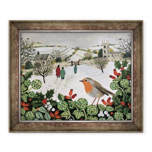 Tablou inramat - Vanessa Bowman - Robin si Biserici, 50 x 60 cm