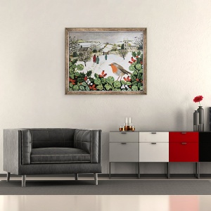 Tablou inramat - Vanessa Bowman - Robin si Biserici, 50 x 60 cm - Img 2